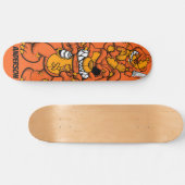 Personalisierte Orange Attack Teddies auf der Skat Skateboard (Horizontal)