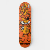 Personalisierte Orange Attack Teddies auf der Skat Skateboard (Vorderseite)