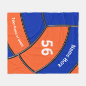 Personalisierte orange blaue fleecedecke (Vorderseite (Horizontal))