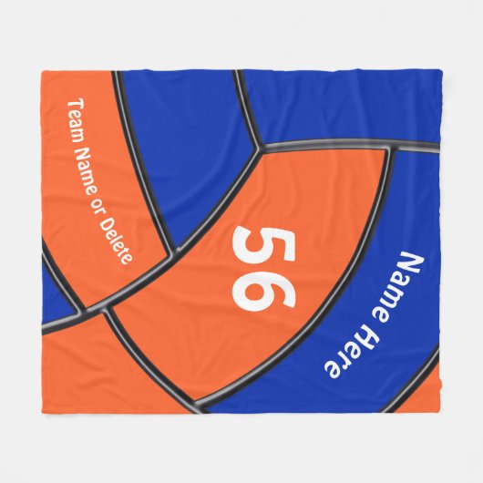 Personalisierte orange blaue fleecedecke (Vorderseite (Horizontal))