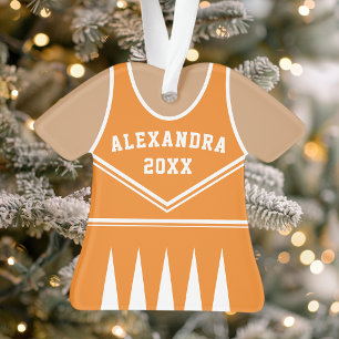 Personalisierte orange Cheerleader-Uniform Ornament