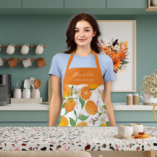 Personalisierte Orange Citrus Muster Schürze