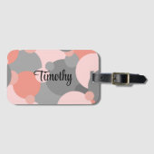 Personalisierte orange-graue Moleküle Gepäckmarke Gepäckanhänger (Vorderseite (Horizontal))