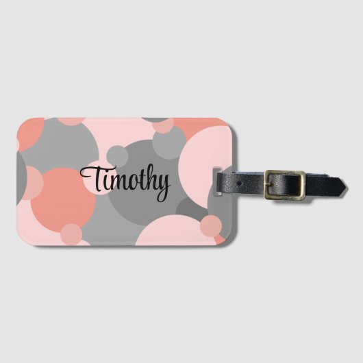 Personalisierte orange-graue Moleküle Gepäckmarke Gepäckanhänger (Vorderseite (Horizontal))