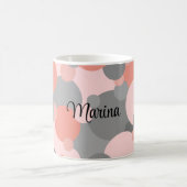 Personalisierte orange-graue Moleküle Kaffeetasse (Mittel)
