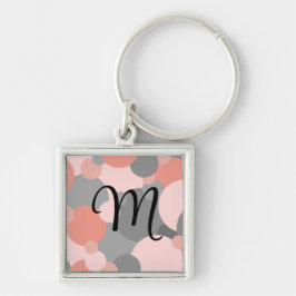 Personalisierte orange-graue Moleküle Schlüsselanh Schlüsselanhänger