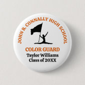 Personalisierte Orange High School Color Guard Button (Vorderseite)