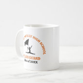 Personalisierte Orange High School Color Guard Kaffeetasse (Vorderseite Links)