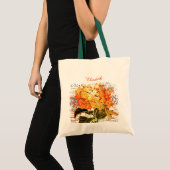 Personalisierte Orange Hydrangea und Libelle Tote Tragetasche (Vorderseite (Produkt))