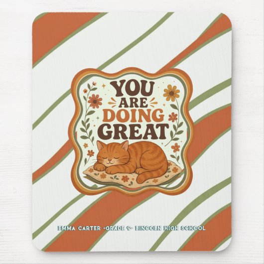 Personalisierte orange Katze Mousepad (Vorne)
