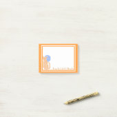 Personalisierte orange Katze und Mond Z vom Post-it Klebezettel (Auf Schreibtisch)