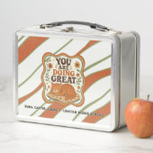 Personalisierte orange Katzen Lunchbox (Beispiel)
