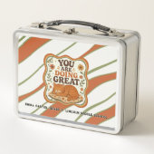 Personalisierte orange Katzen Lunchbox (Vorderseite)