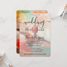 Personalisierte Orange Lebendige Kolibri-Hochzeit