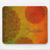 Personalisierte orange Mandala-Mausunterlage Mousepad (Vorne)