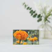Personalisierte Orange Marigold Nature Blume Visitenkarte (Stehend Vorderseite)