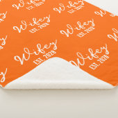 Personalisierte Orange Mr & Mrs Decke als Geschenk Sherpadecke (3/4)
