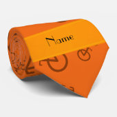 Personalisierte orange Namensfahrräder Krawatte (Gerollt)