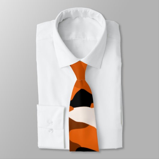 Personalisierte orange Namenstarnung Krawatte (Gebunden)