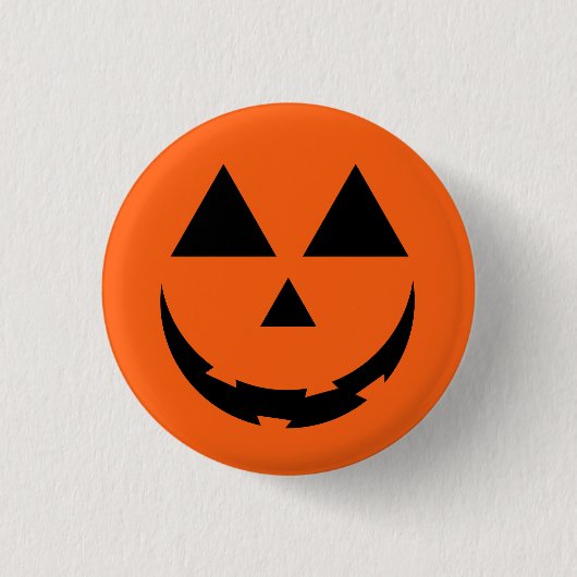 PERSONALISIERTE ORANGE PUMPKIN-GESICHT HALLOWEEN BUTTON (Vorderseite)