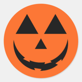 PERSONALISIERTE ORANGE PUMPKIN-GESICHT HALLOWEEN RUNDER AUFKLEBER