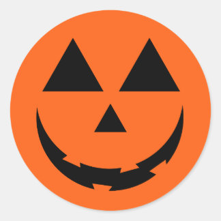 PERSONALISIERTE ORANGE PUMPKIN-GESICHT HALLOWEEN RUNDER AUFKLEBER