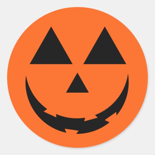 PERSONALISIERTE ORANGE PUMPKIN-GESICHT HALLOWEEN RUNDER AUFKLEBER (Vorderseite)