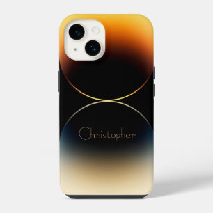 Personalisierte orange radiale Textur iPhone 15 14 Hülle