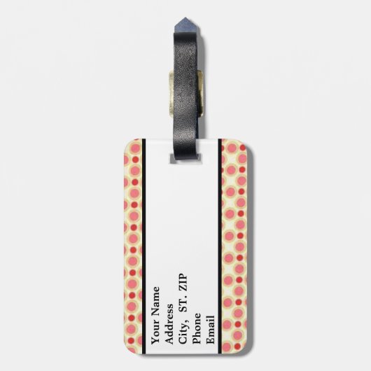 Personalisierte Orange Retro Gepäckanhänger (Rückseite vertikal)