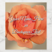 Personalisierte Orange Rose Flaschenetiketten Weinetikett (Einzelnes Label)