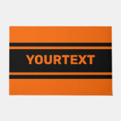 Personalisierte, orange schwarze Streifen Fußmatte (Vorderseite)