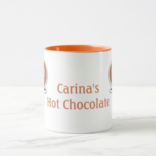 Personalisierte orange Sprache-Blasen-heiße Tasse (Zentrum)