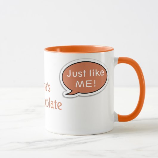 Personalisierte orange Sprache-Blasen-heiße Tasse (Rechts)