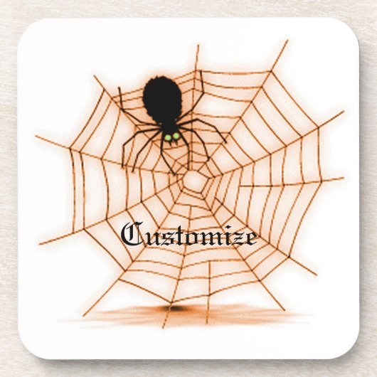 Personalisierte Orange- und White Spider Web-Unter Getränkeuntersetzer (Vorderseite)