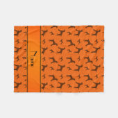 Personalisierte orange Vizsla Namenshunde Fleecedecke (Vorderseite (Horizontal))