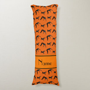 Personalisierte orange Wrestling-NamensSilhouetten Seitenschläferkissen