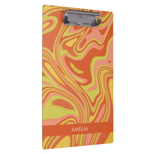 Personalisierte Orangefarbene Aquarellwand Klemmbrett (Rechts)