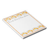 Personalisierte orangefarbene Blume aus dem Schrei Notizblock (angewinkelt)