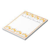 Personalisierte orangefarbene Blume aus dem Schrei Notizblock (Rotiert)