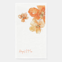 Personalisierte orangefarbene Blumenhochzeit