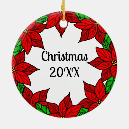 Personalisierte Orangefarbene Katze, die eine Poin Keramik Ornament (Hinten)