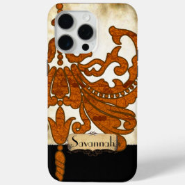 Personalisierte Orangefarbene Rollen iPhone 15 Pro Max Hülle