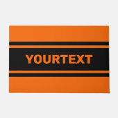 Personalisierte Orangefarbene schwarze Streifen Do Fußmatte (Vorderseite)