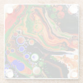 Personalisierte Orangen-, Blau-, Grün-, Schwarz-We Glasuntersetzer (Rückseite)