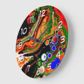 Personalisierte Orangen-, Blau-, Grün-, Schwarz-We Große Wanduhr (Winkel)