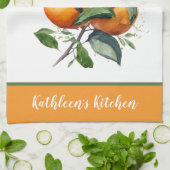 Personalisierte Orangen Obstgärten Geschirrtuch (Gefaltet)