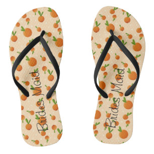 Personalisierte Orangen und Blüten Flimmern Badesandalen