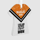 Personalisierte Orangen- und Schwarzkäfer-Mama Ornament (Vorderseite)