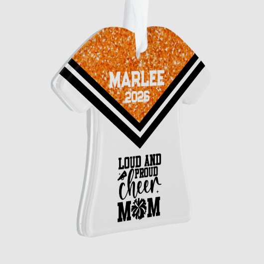 Personalisierte Orangen- und Schwarzkäfer-Mama Ornament (Vorderseite)