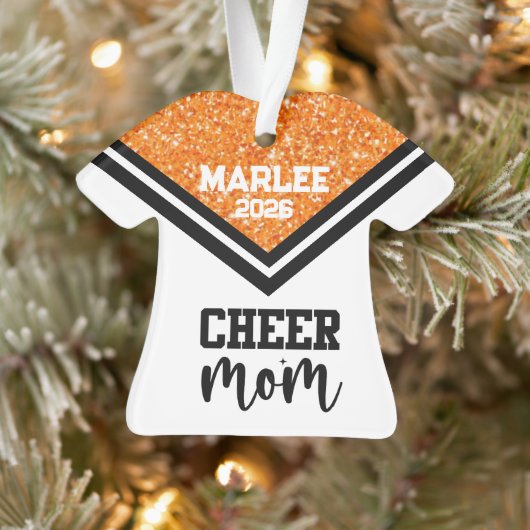 Personalisierte Orangen- und Schwarzkäfer-Mama Ornament (Baum)